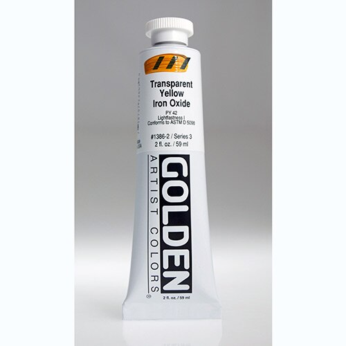 Golden, Heavy Body, Acrylic, Paint, 2oz, Transparent Yellow Iron Oxide